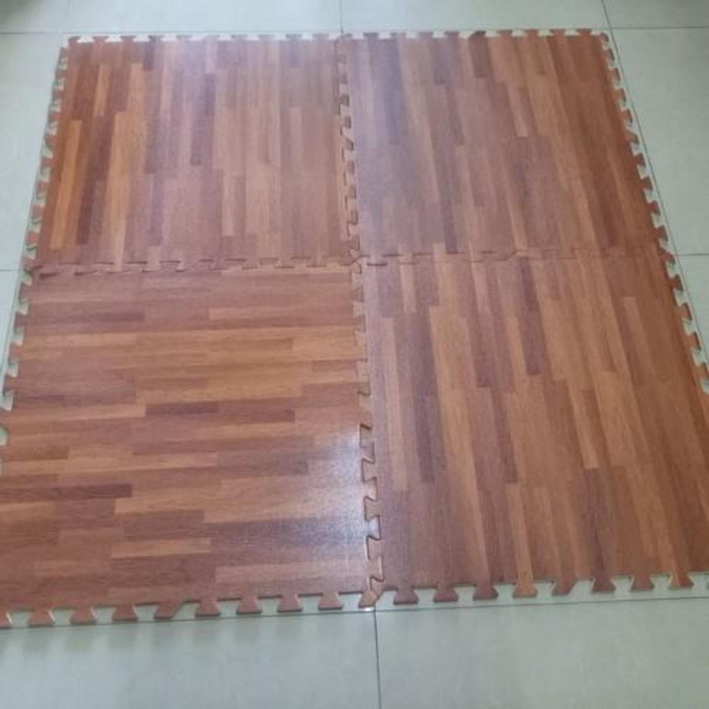 BỘ 24 MIẾNG - THẢM XỐP VÂN GỖ CAO CẤP KT 60x60x1cm