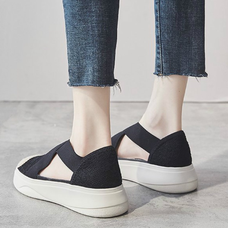 Giày lười IELGY đế dày khoét lỗ thoáng khí thời trang cho nữ