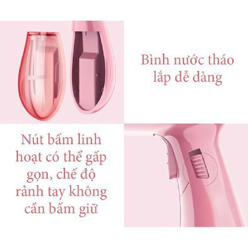 Bàn Là Hơi Nước Cầm tay Gấp Gọn SOKANY SK-3060 Màu Hồng Xinh Xắn