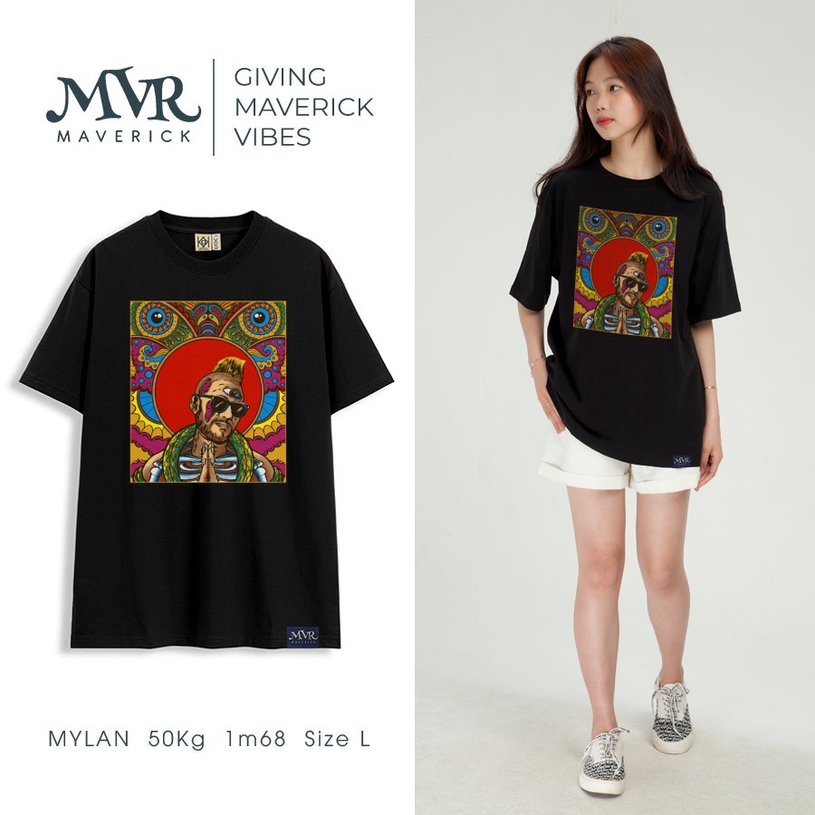 Áo thun nam phông nữ con mắt chắp tay cực ngầu màu sắc tay lỡ MVR size rộng tee Mỹ BB4338