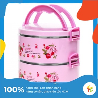 Cà men inox bọc nhựa - hộp đựng thức ăn nhựa 2 ngăn pb601/2s thái lan