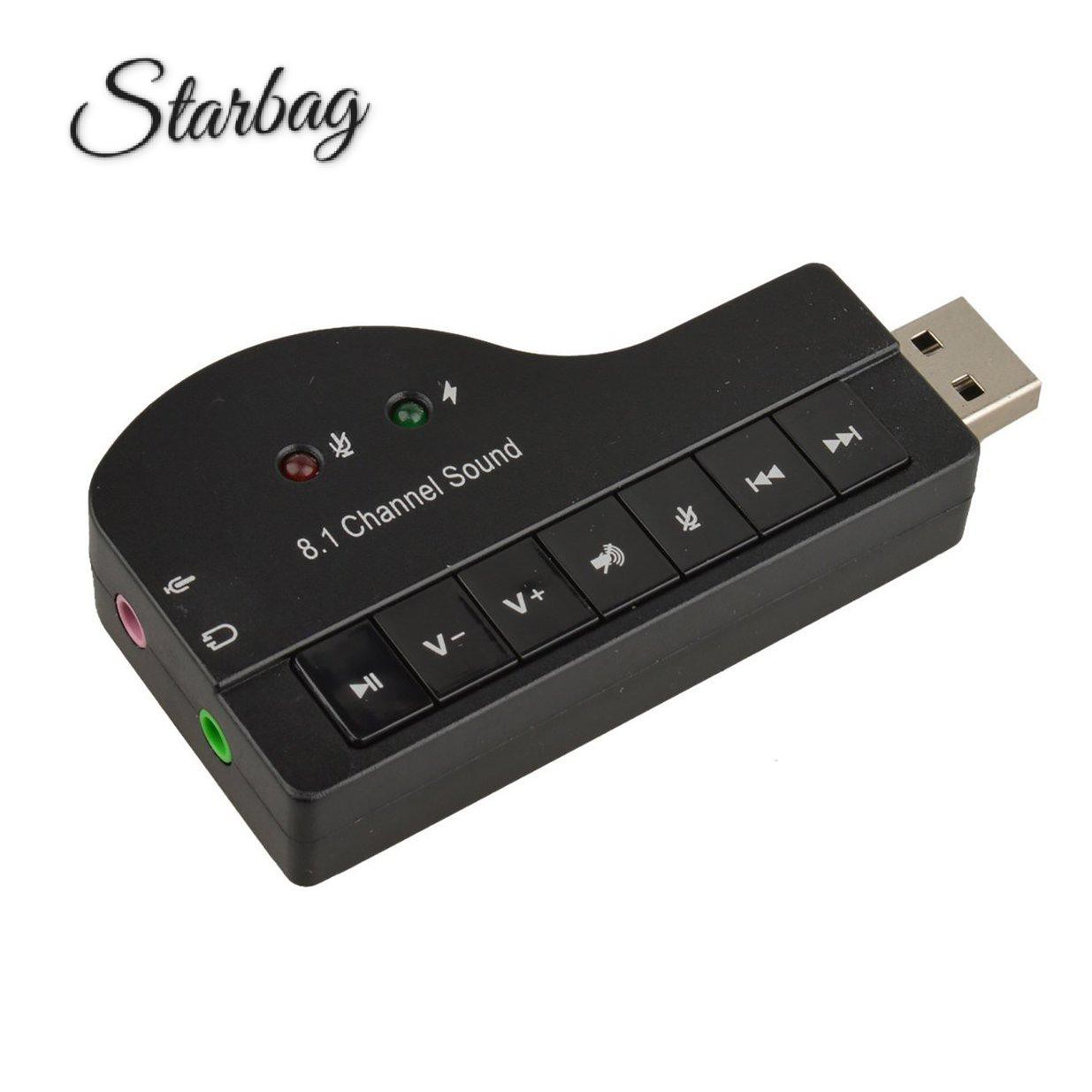 Usb Chuyển Đổi Âm Thanh 3d 8.1 Kênh Có Đèn Led Cho Máy Tính