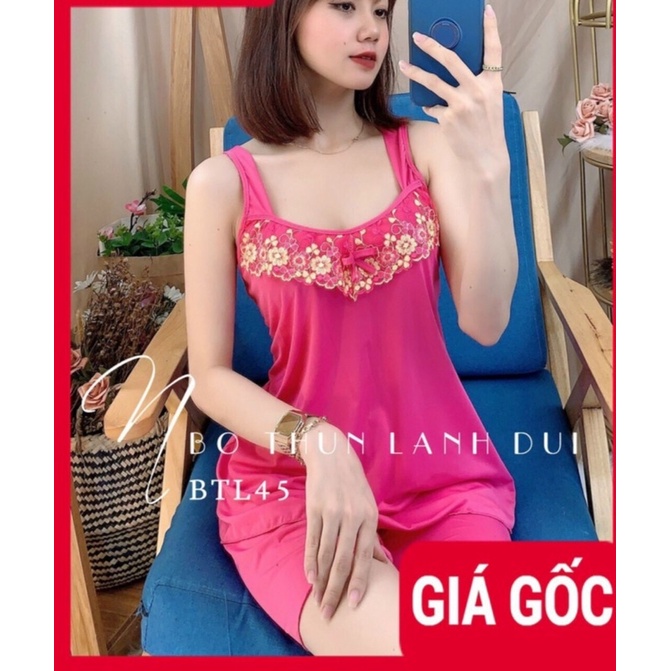 Bộ Mặc Nhà Thun Lạnh Đùi Dây Bản