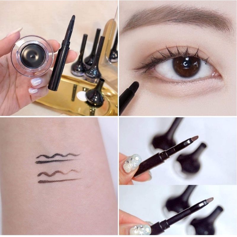 Gel Kẻ Mắt Tonymoly Kèm Cọ Màu Nâu Gel Eyeliner - Cọ Kẻ Mắt Nước