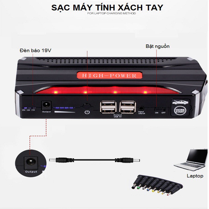 BỘ PIN HIGH POWER KÍCH NỔ Ô TÔ ĐA NĂNG TM18B cao cấp