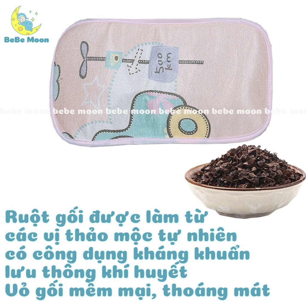 Chiếu Điều Hòa Kèm Gối Thảo Dược BEBE MOON Cho Bé Thoáng Mát Thấm Hút Mồ Hôi