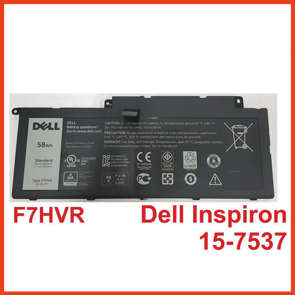 [Giá hủy diệt] Pin Laptop DELL INSPIRON 15-7537 (ZIN 4 CELL) Dell Inspiron 15 7537 17 7737 F7HVR 062VNH G4YJM Cell dẹp