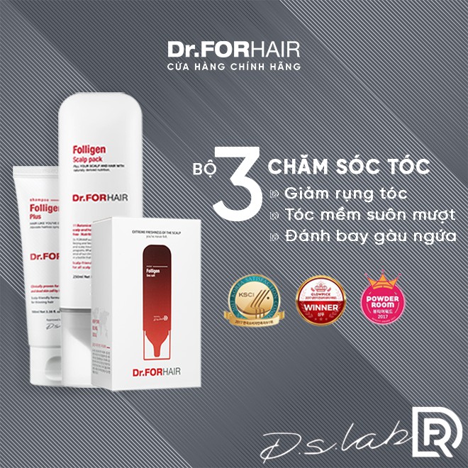 Bộ Dầu Gội, Xả Và Tẩy Tế Bào Chết Da Đầu Dr.FORHAIR Giảm Rụng Tóc, Sạch Gàu Tận Gốc