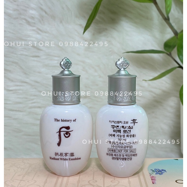 Sữa dưỡng trắng da Whoo Radiant Whiten Emulsion 20ml - Chính hãng LG Vina