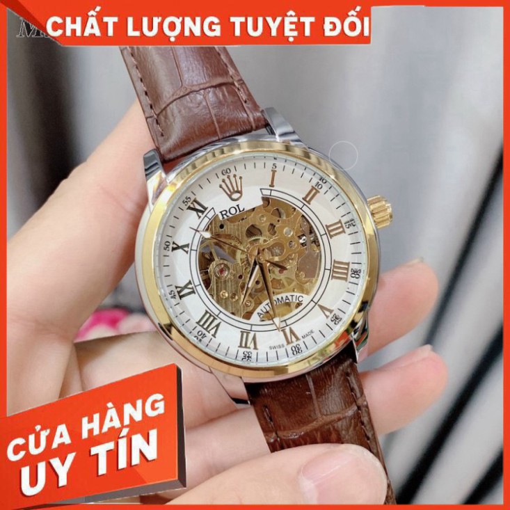 (Thẻ bảo hành 12 tháng) Đồng hồ nam Rolex, máy cơ 40 mm hàng cao cấp (Rolex.automatic)