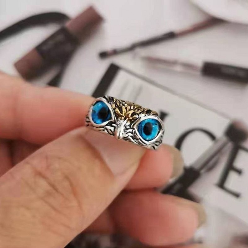 Nhẫn Đeo Tay Kim Loại Tạo Hình Lông Mày Vintage Cho Cặp Đôi