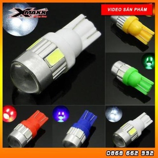 Bộ 2 đèn LED T10 6 SMD 5630 dành cho xe hơi hoặc xe máy