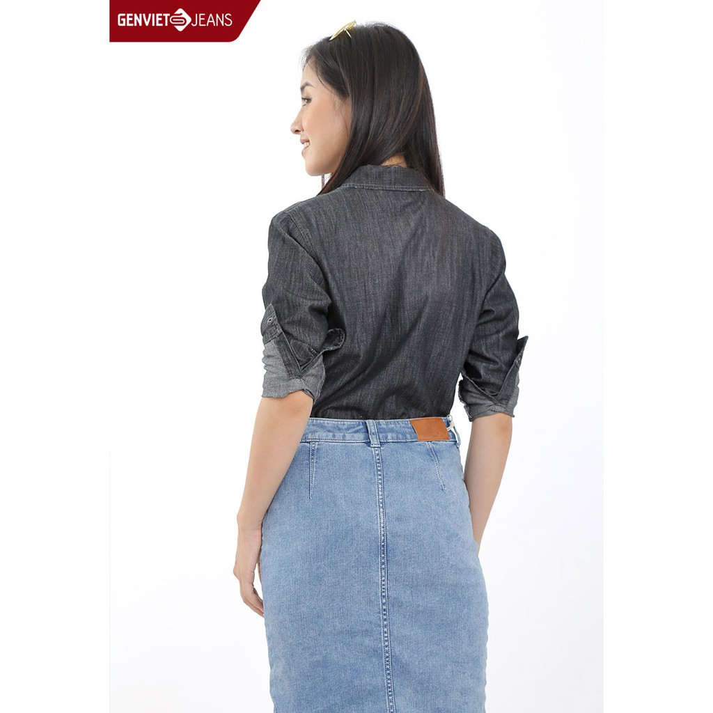 Áo sơ mi Jeans dài tay Nữ TA123J531 GENVIET