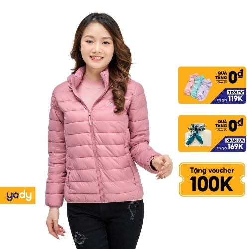 Áo phao Yody nữ local brand cao cấp vải kaki, chống nước, áo khoác nữ chống thấm nước PHN4000