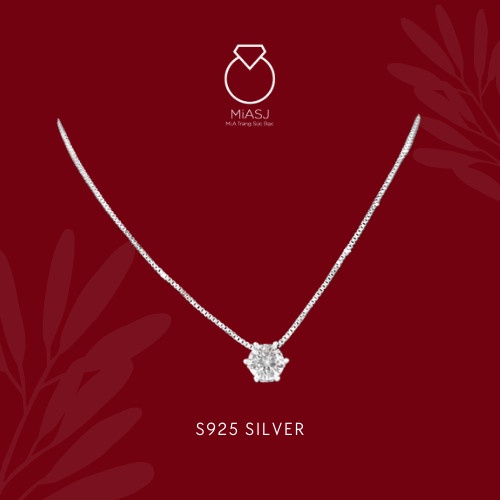 Dây chuyền nữ bạc Ý S925 MiASJ mặt kết đá CZ cao cấp D0046