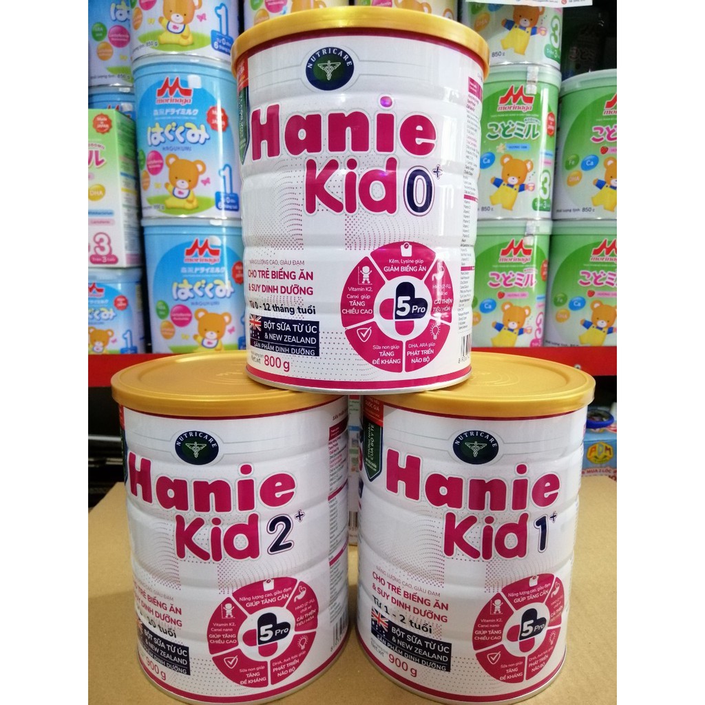 [MẪU MỚI] Sữa Bột HANIE KID Số 0+, 1+, 2+ Lon 900G