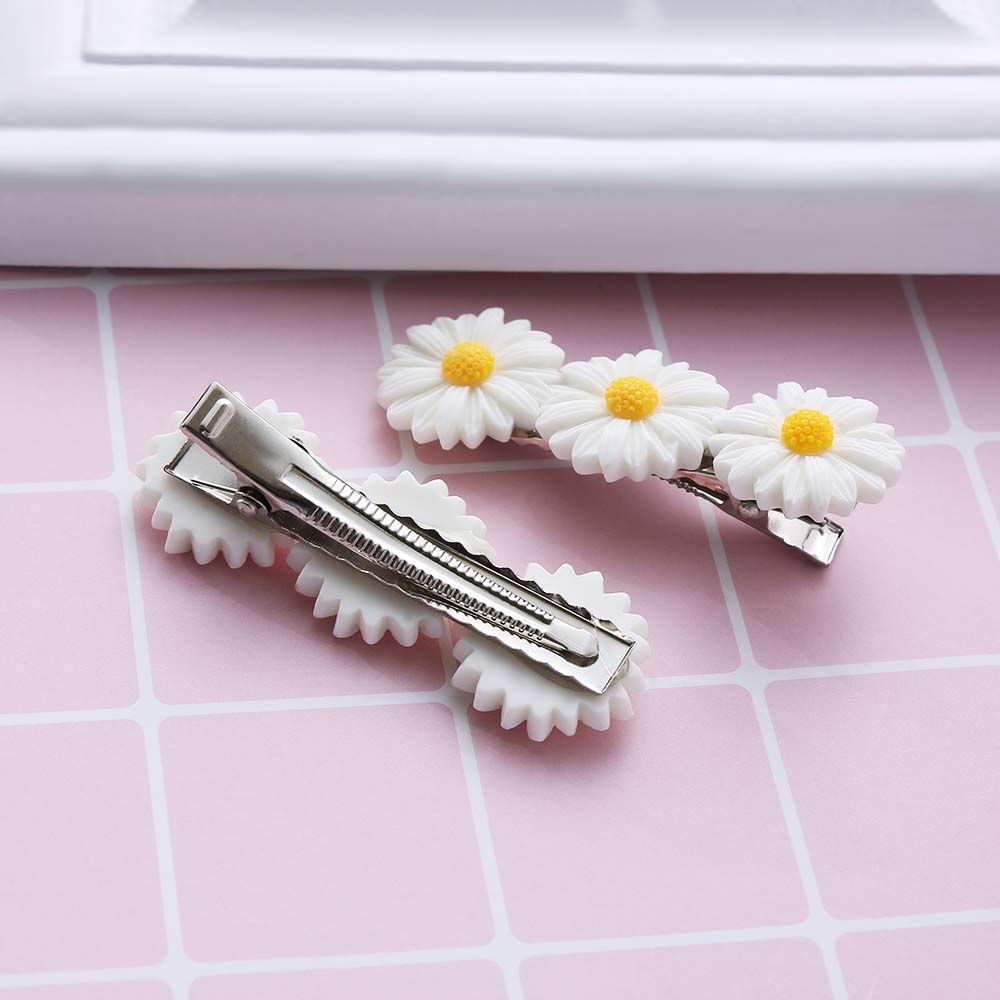 Kẹp Tóc Acrylic Mini Hình Hoa Cúc Trắng Dễ Thương Cho Nữ