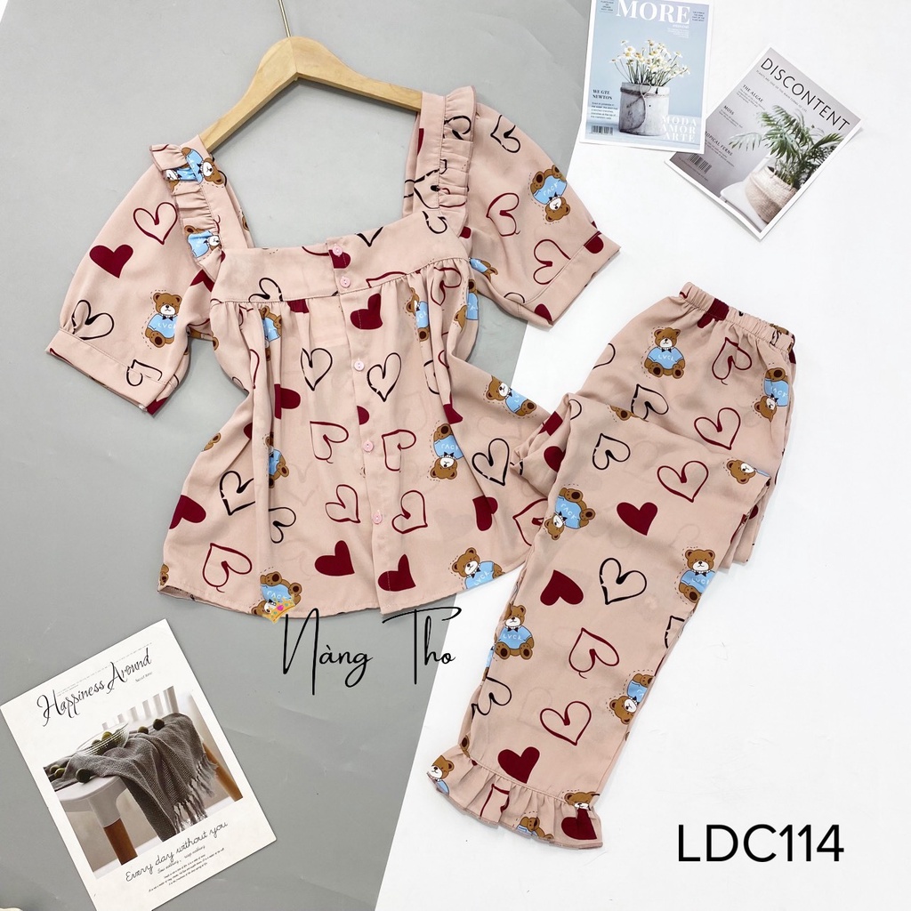 Bộ pijama 2 dây quần dài lụa , bộ mặc nhà mát mịn cao cấp