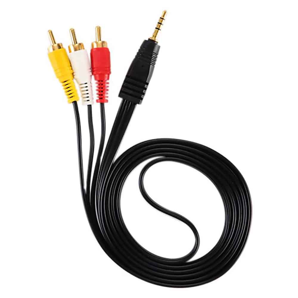 Dây AV đầu 3.5mm ra 3 đầu bông sen AV kết nối hình ảnh, âm thanh - Dùng cho tivi, Android Box, Setop Box dài 1-1,5m