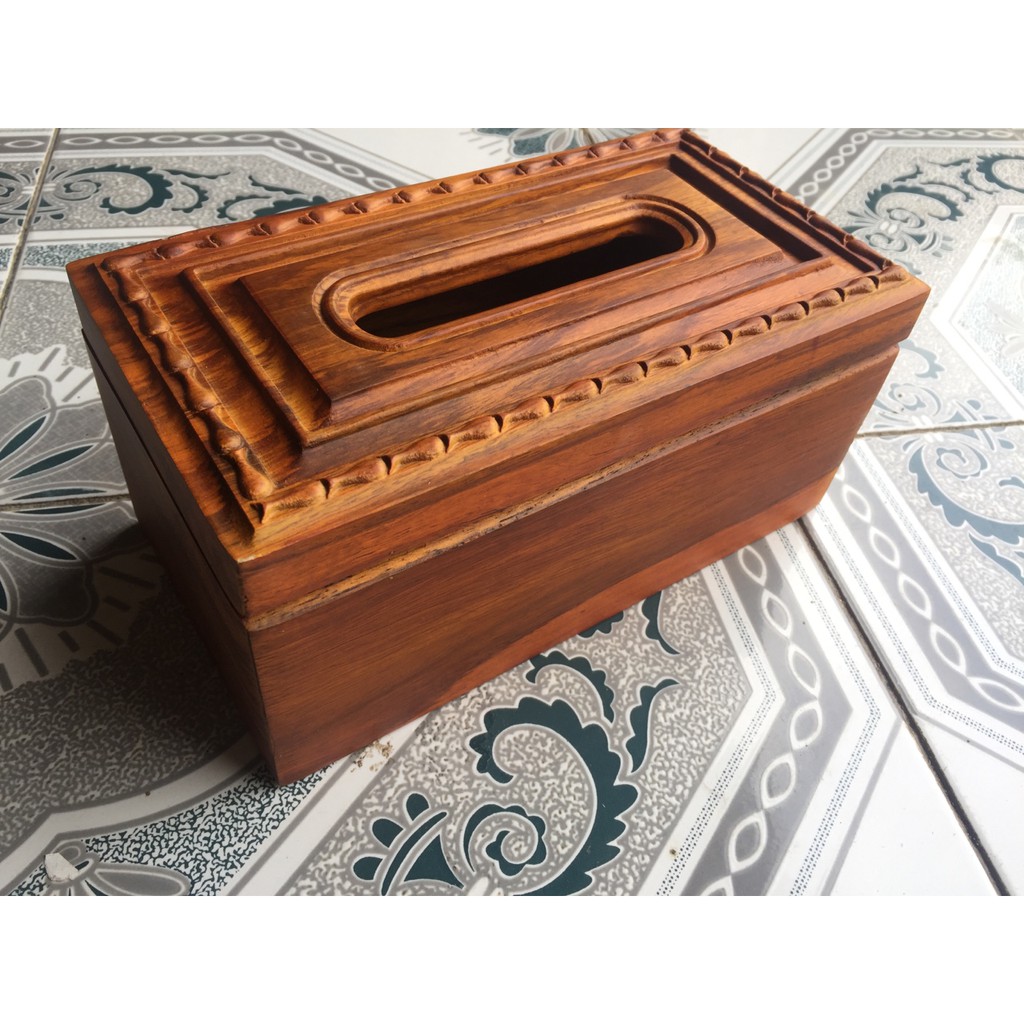 Hộp đựng giấy ăn gỗ Hương cao cấp 22x12xH10Cm/.22x12xH9Cm | Hộp Khăn giấy gỗ