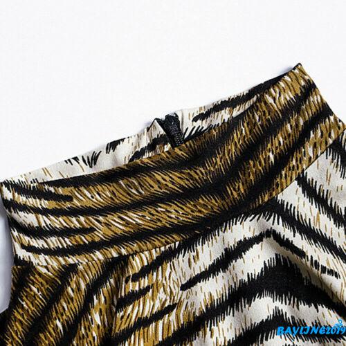 Áo Liền Quần Dài Tay Cổ Lọ Họa Tiết Da Báo Cá Tính Cho Nữ