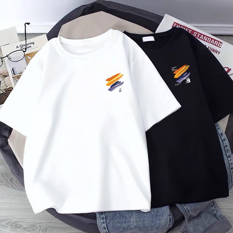 Áo đôi Thun hè Nam nữ in logo (2 chiếc) , Áo thu đông From rộng, chất đẹp mặc không xù - MODY