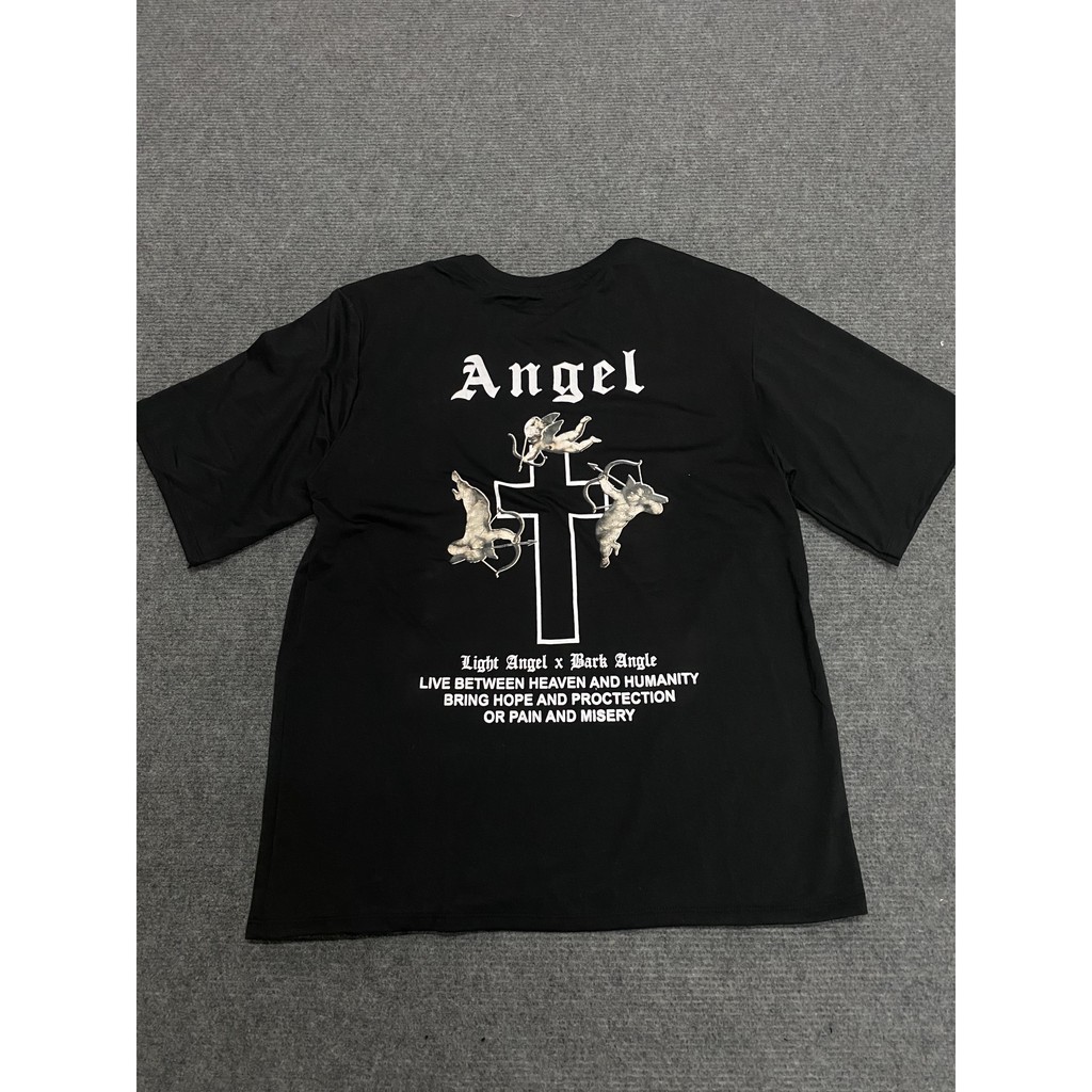 Áo Thun Tay Lỡ Unisex - Áo Thun Nam Nữ Form Rộng ANGEL Siêu Hot - LP.STORE
