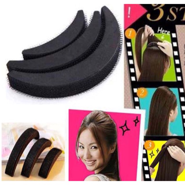 Set 3 Độn Mái Phồng Bằng Mút Và Độn Búi Tóc Cuộn Tròn ❤️LOẠI 1❤️
