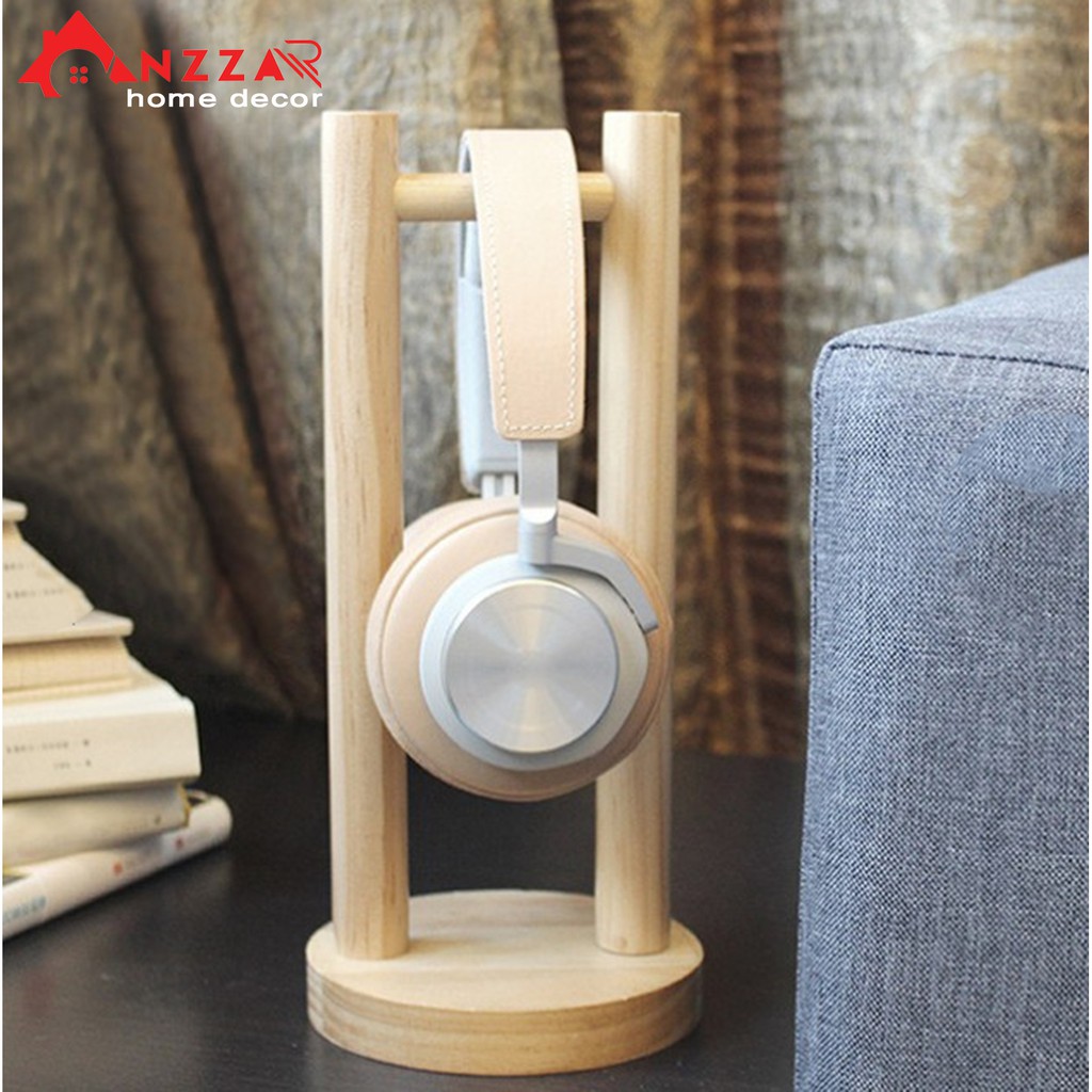 Giá Treo Tai Nghe, Kệ Đỡ HeadPhone Bằng Gỗ Thông Tự Nhiên Tinh Tế, Kệ Gỗ Để Bàn ANZZAR | BigBuy360 - bigbuy360.vn