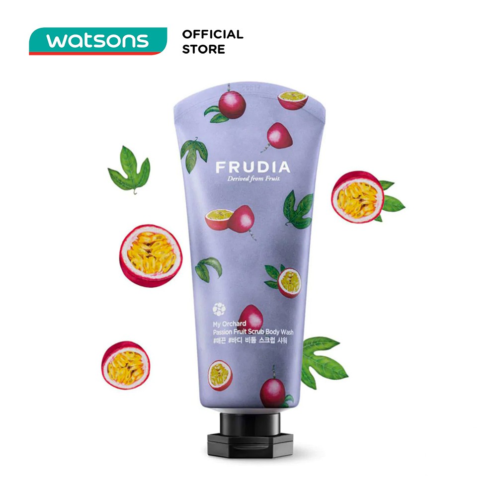 Sữa Tắm Frudia My Orchard Passion Fruit Scrub Body Wash Loại Bỏ Tế Bào Chết Từ Chanh Dây 200ml