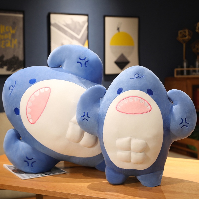 Đồ chơi nhồi bông Hình Cá Mập Cơ Bắp Dễ Thương Cho Bé