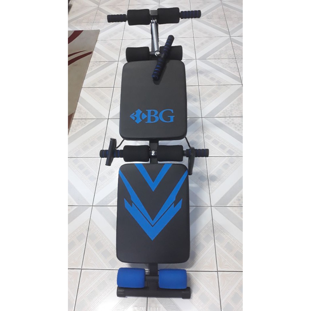 professionall.gym19 - Ghế tập bụng cong có chốt gập model 118 (Blue)