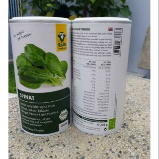 Bột cải bó xôi spinat hữu cơ Raab Vitafood 210g