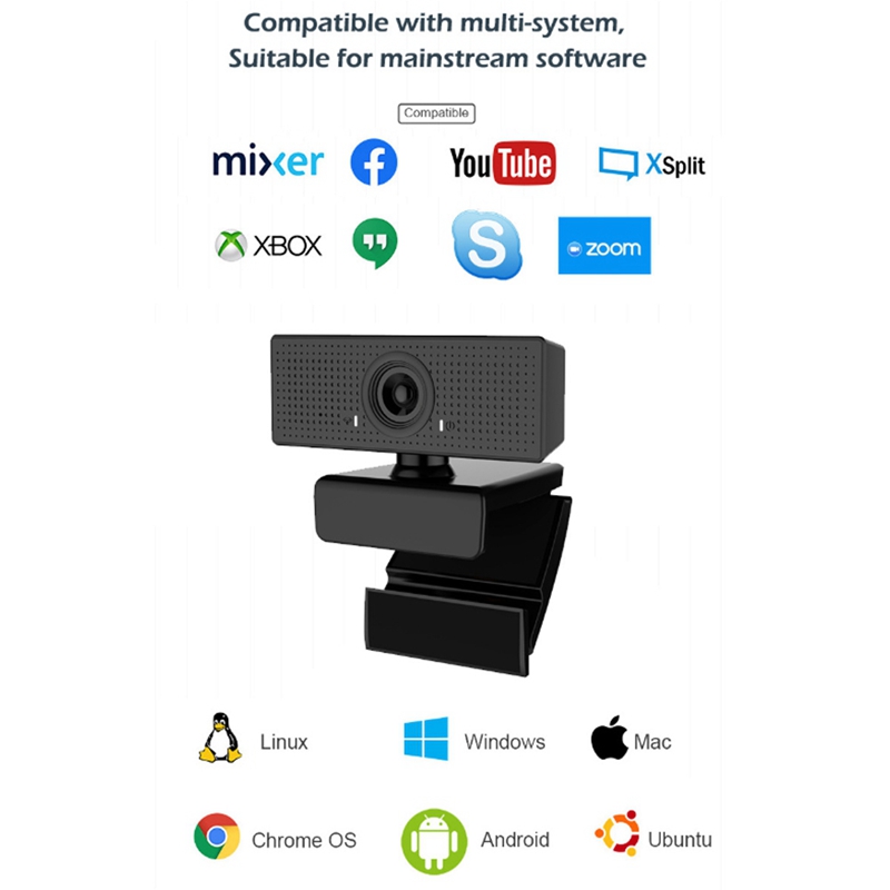 Webcam Hd 1080p Với Micro Góc Rộng 110 2 Triệu Pixels C60