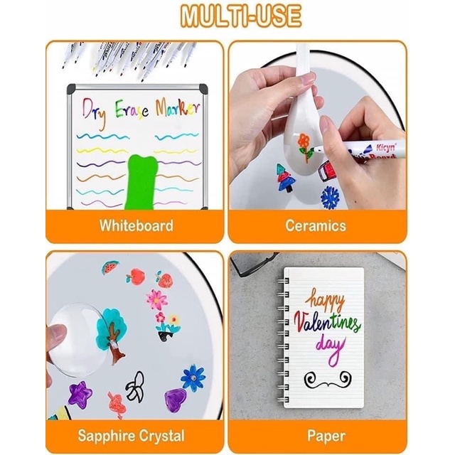 Bộ 12 màu kèm 1 thì chìa vẽ hình bồng bềnh trên nước