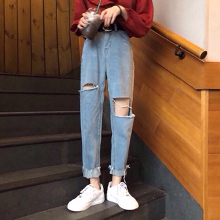 ORDER Quần baggy Jeans rách đùi/ rách gối - 2 mẫu