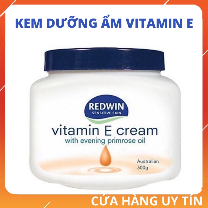 Kem dưỡng ẩm cho da mềm mịn REDWIN Vitamin E Cream Úc 300g thích hợp cho da thường da khô nứt nẻ bong tróc da nhạy cảm