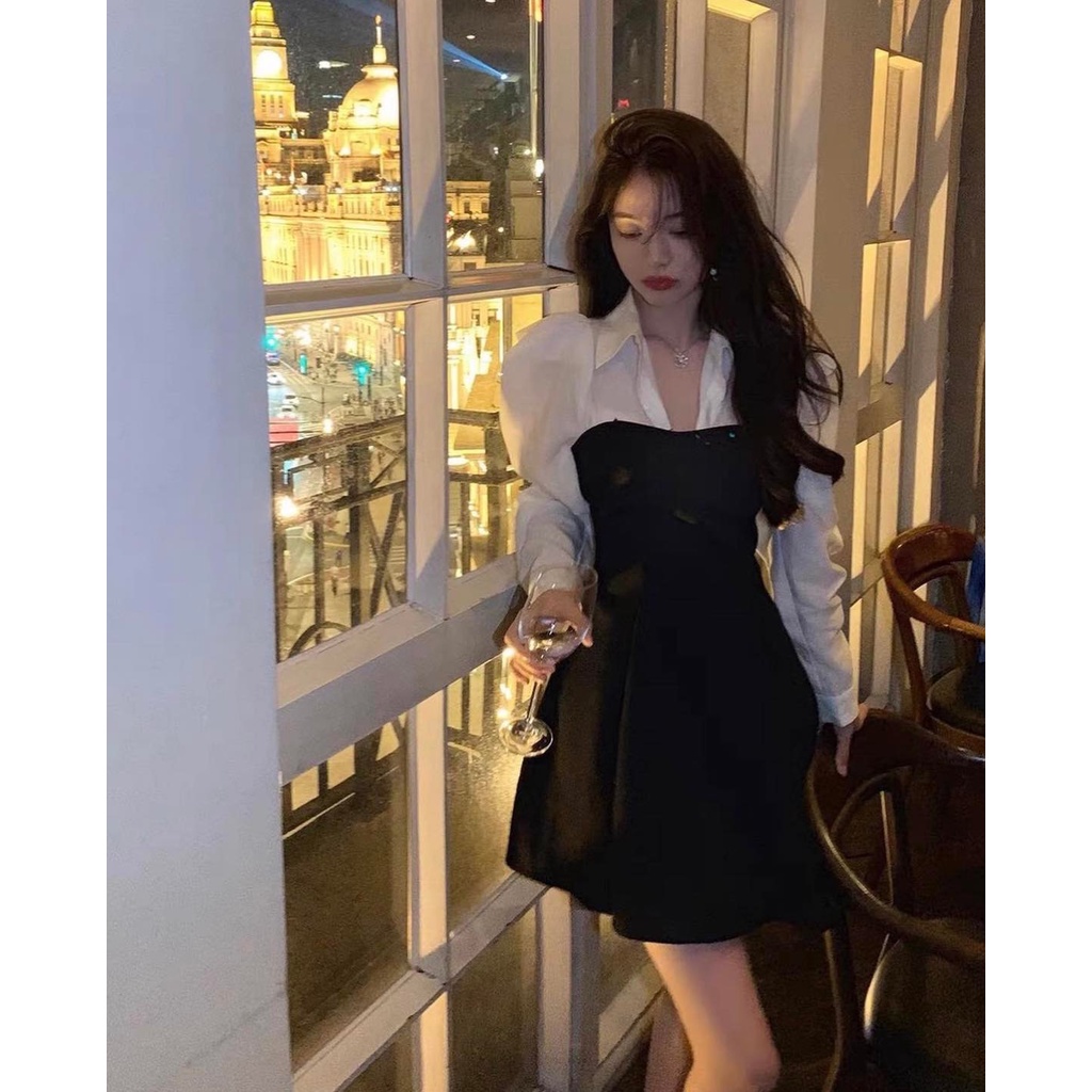 Đầm xòe phối cổ sơ mi Bigsize dễ thương