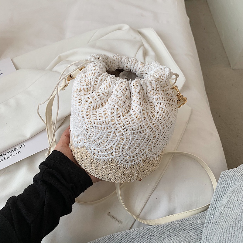 Túi Xách Đan Rơm Đeo Vai Thời Trang Hàn Quốc Cho Nữ