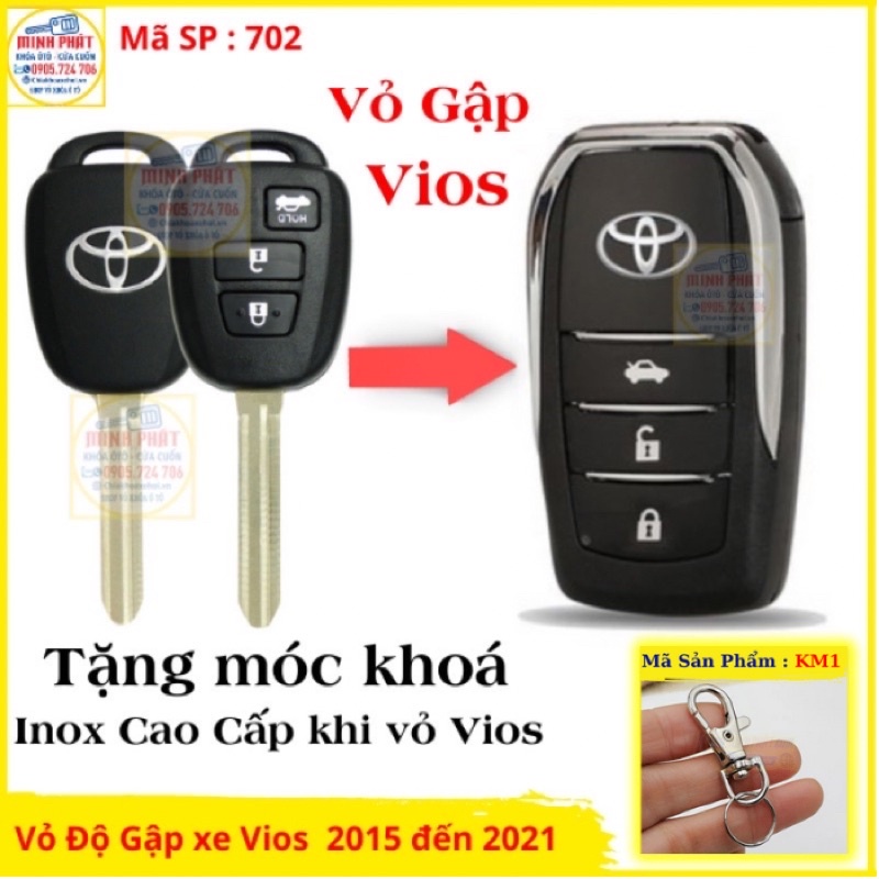 Vỏ Độ Gập Chìa Khoá Xe Toyota Vios 2015 – 2022