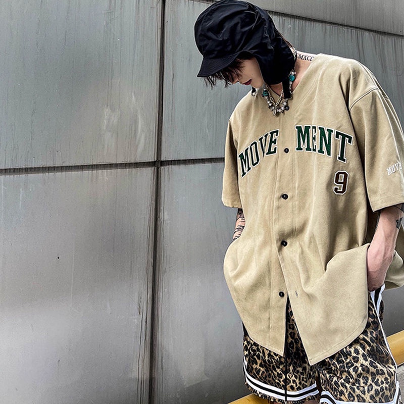 Áo Thun Bóng Chày Tay Ngắn Dáng Rộng Phong Cách Hip Hop Thời Trang Mùa Hè Cho Nam
