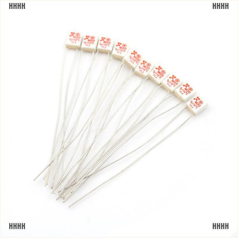 Bộ 10 Cầu Chì Nhiệt M20 Tf 115 Chất Lượng Cao ° C 250v