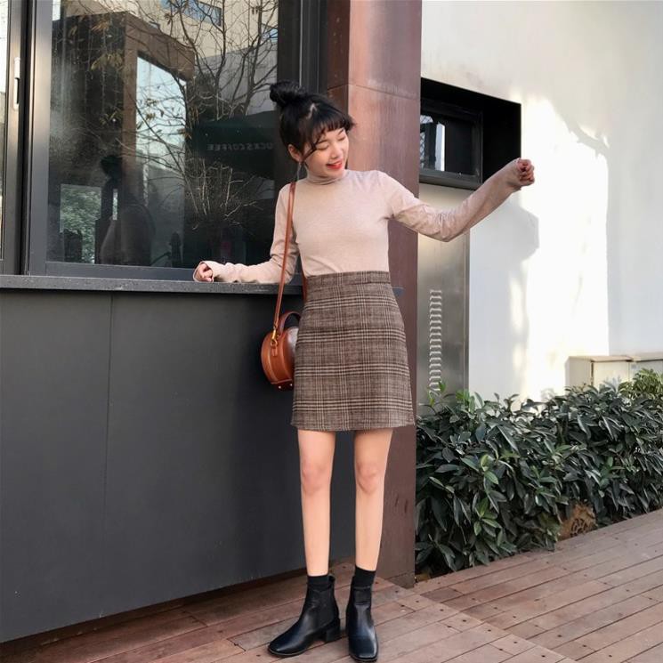 Chân Váy Ngắn Chữ A Lưng Cao Kẻ Sọc Hàn Quốc Phong Cách Retro Ulzzang Chân Váy Chữ A Thời Trang 2 Lớp | BigBuy360 - bigbuy360.vn