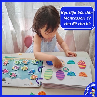 Đồ chơi thông minh cho trẻ em.Học liệu, sách bóc dán montessori, ghép hình 17 chủ đề giáo dục sớm cho bé 2 3 4 5 tuổi
