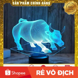 [BÁN VÌ ĐAM MÊ] Đèn Led 3D 16 màu- đèn ngủ mẫu Hình con trâu