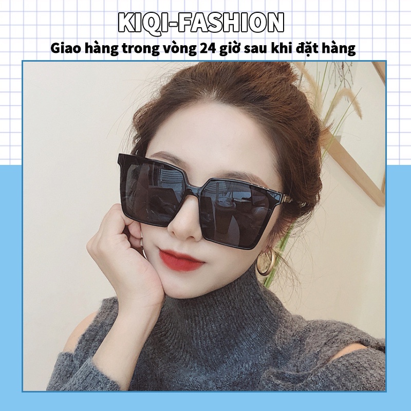 Kính mát gọng vuông chống tia UV400 phong cách Hàn Quốc cho nữ