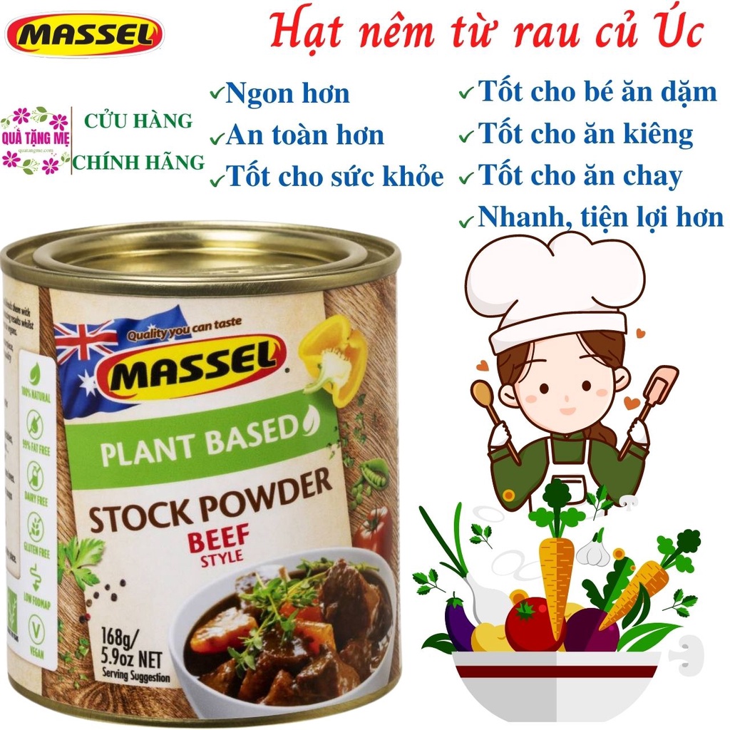 Hạt Nêm Cho Bé Massel Úc 100% Từ Rau Củ Và Thảo Mộc 168g- Dùng Nấu Ăn Dặm Cho Bé, Món Chay, Món Mặn Cho Cả Gia Đình