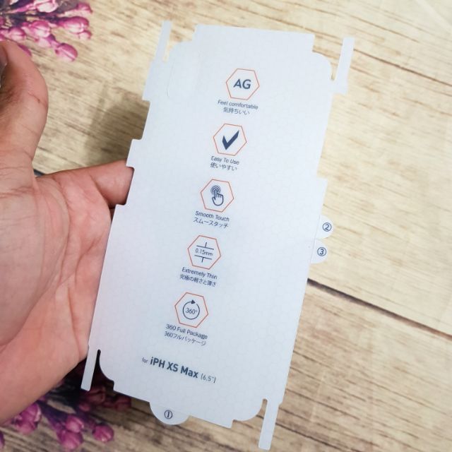 Dán PPF Nhám mờ chống vân tay iPhone Xs Max dán dẻo mặt sau cao cấp full viền