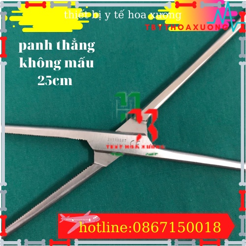 Panh Y Tế, Panh Gắp Phẫu Thuật, Pen Kẹp Y Tế, Panh Thẳng Không Mấu 24cm - Hàng Pakistan