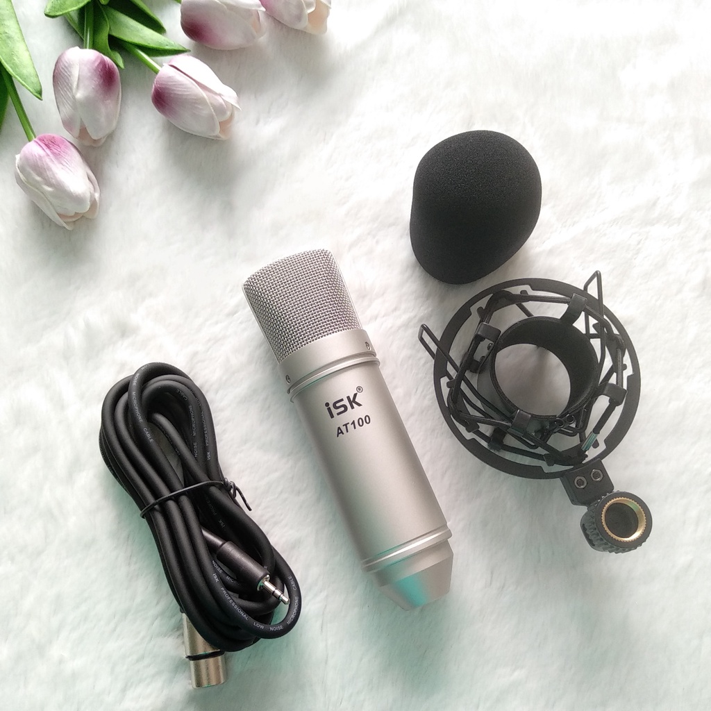 Bộ livestream sound card K600 mic isk AT100 chính hãng đi kèm chân màng dây livestream MA2- bộ mic thu âm và karaoke